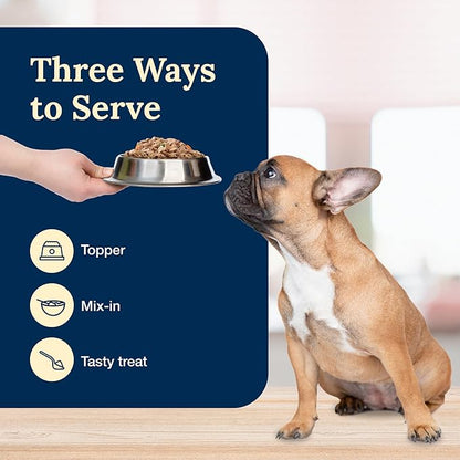 Blue Buffalo Delectables Natural Wet Dog Food Toppers Variety Pack, Tasty Chicken & Hearty Beef, Cuts in Gravy, 3-oz. (12 Pouches, 6 of Each Flavor)