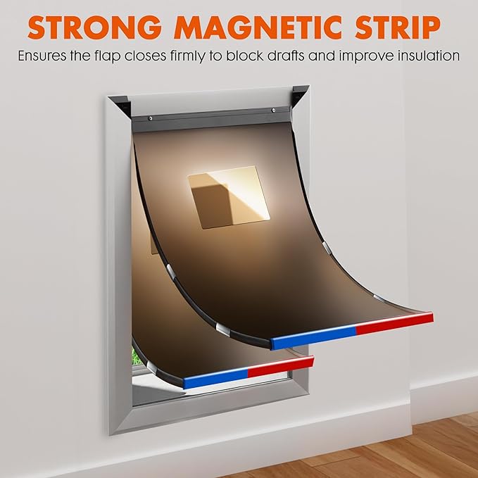 XL Wall Dog Door for Large Dogs, 4"-8" Thick, 14"(W) x 25"(H) Opening