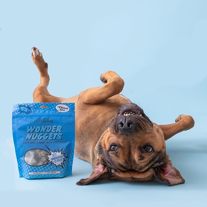 Polkadog Wonder Nuggets Soft & Chewy Dog Treats - Wild-Caught Whitefish & Kelp, All Natural, Limited Ingredient, Premium Training Treats for All Breeds, Great for Allergies, Made in USA - 10oz