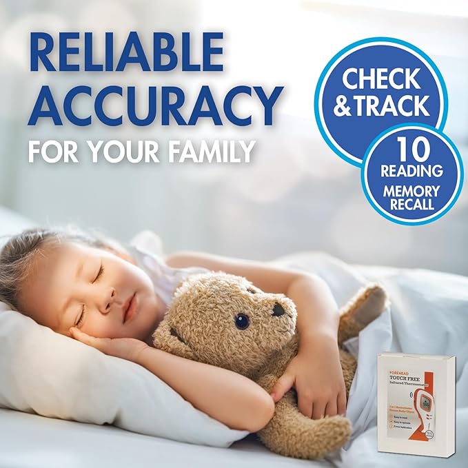 Veridian Healthcare Forehead Touch-Free Infrared Thermometer | Non-Contact | Body & Object Measurements | Instant Results | Fever Indicator