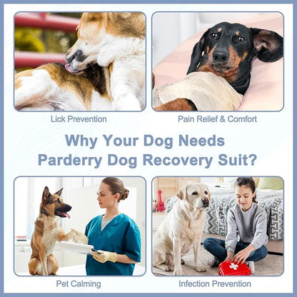 2 Packs Dog Recovery Suit for Surgery Dog Onesie Surgical Clothes Bodysuit for Male and Female Substitute E-Collar& Cone