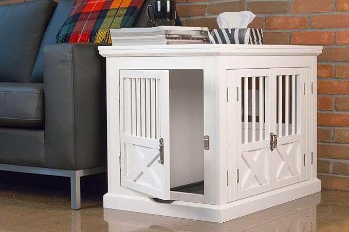 zoovilla Merry Products Triple Door Medium Dog Crate, Color White
