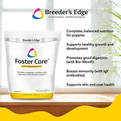 Breeder's Edge Foster Care Canine Milk Replacer Powder, Complete Nutritional Supplement for Puppies & Dogs, Supports Healthy GI & Immune System, Easy to Mix Formula, 4.5 lb