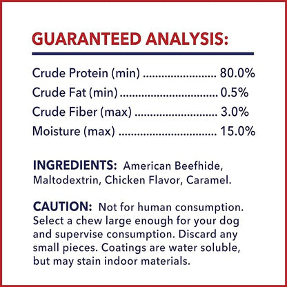 Pet Factory American Beefhide 5" Chip Rolls Dog Chew Treats - Chicken Flavor, 8 Count/1 Pack