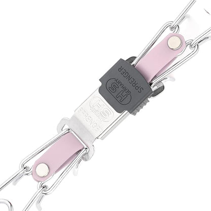 Herm Sprenger Chrome Plated Steel Dog Collar with Quick Release ClicLock Buckle O-Ring Biothane Insert Training Collar Made in Germany (Pastel Purple, 22in x 3.0mm(Neck Size up to 18-19in))
