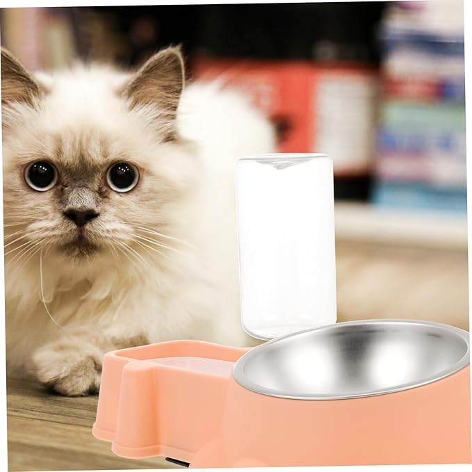 Multifunctional Stainless Steel Dog Feeder with Transparent Water Container Compact Food Dispenser for Home Use Pet Feeding Bowl for Puppies and Dogs