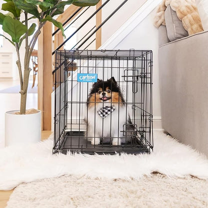 Carlson Pet Products SECURE AND FOLDABLE Single Door Metal Dog Crate, Small, 24.0"L x 18.0"W x 19.0"H