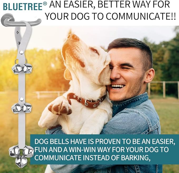 BLUETREE Dog Doorbells Premium Quality Training Potty Great Dog Bells Adjustable Door Bell Dog Bells for Potty Training Your Puppy The Easy Way - 7 Extra Large Loud 1.4 DoorBells