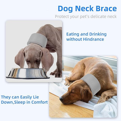 ETIAL Dog Neck Brace After Surgery, Breathable Dog Protective Collar to Prevent Pets from Anti-Bite Lick Wound Healing, E-Collar & Cone Collar Alternative for Small Medium Large Dogs (Gray, M)