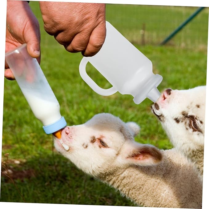 Totority 2pcs Calf Milk Bottle Large Boilable Kitten Nursing Bottle for Newborn Animals