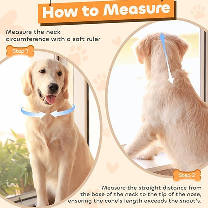 Soft Dog Cone Collar for Large Medium Small Dogs, Adjustable Cones for Dogs to Stop Licking, Recovery Collar After Surgery to Prevent Licking-Comfortable Alternative to Dog Cones(XL(Neck:17.5"-20.7")