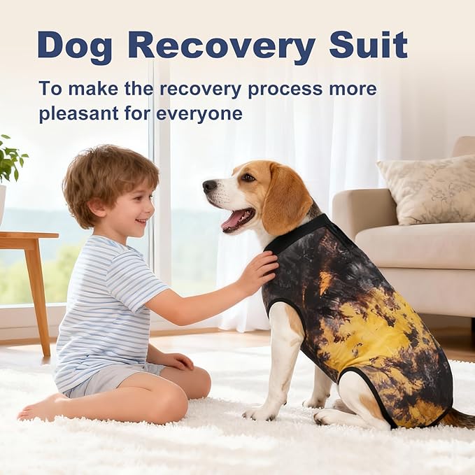 Jiupety Dog Surgical Recovery Suit Adjustable, Not Fit Slim and Long Body, Dogs Suit for Surgery Recovery, 2XL Size, Anti-Licking Surgical Dog Onesies, Tie-dye