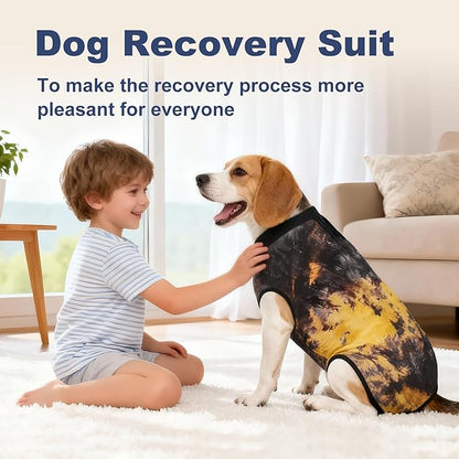 Jiupety Dog Surgical Recovery Suit Adjustable, Not Fit Slim and Long Body, Dogs Suit for Surgery Recovery, L Size, Anti-Licking Surgical Dog Onesies, Tie-dye