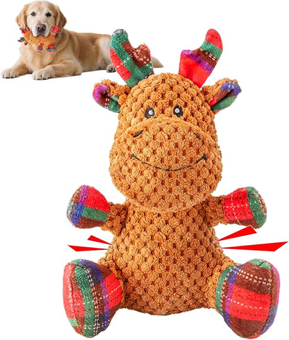 Squeaky Dog Toys, Stuffed Large Dog Toys to Keep Them Busy, Interactive Plush Chew Toys with Crinkle Paper, Tough Pet Animal Toys for Small Medium Large (Red B)