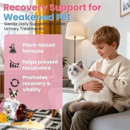 Cat UTI Treatment,Dog Urinary Tract Infection Drops, Renal Health for Cats Pets - Kidney Support,Bladder Control for Dogs Incontinence - Cat UTI Remedy Cranberry & D-Mannose (1 Pack)