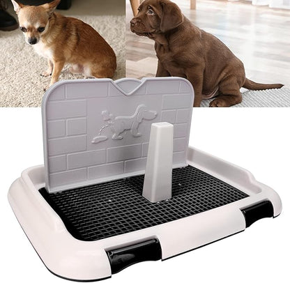 Tita-Dong Puppy Training Toilet Pad Holder with Cat Potty Fence - Dog Scheduled Urination Potty Tray for Small & Medium Dogs (Black)