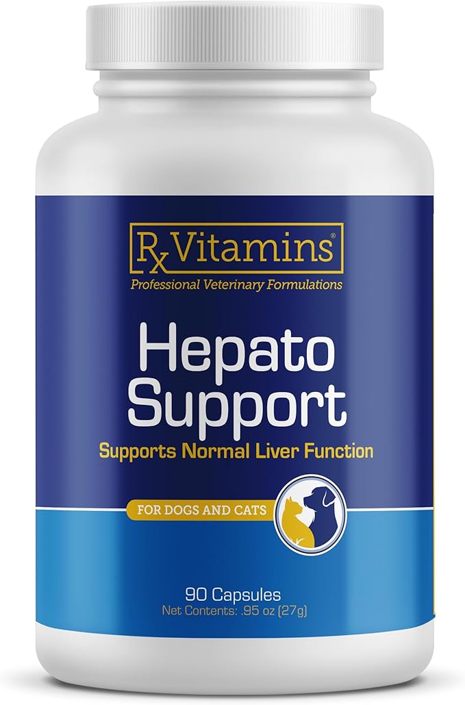 Rx Vitamins Hepato Support for Dogs & Cats - Liver Support Supplement with Milk Thistle - Boosts Liver Detox for Senior Pets - 90 ct