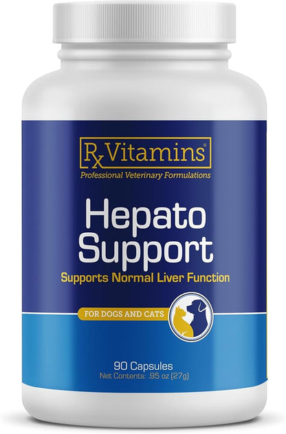 Rx Vitamins Hepato Support for Dogs & Cats - Liver Support Supplement with Milk Thistle - Boosts Liver Detox for Senior Pets - 90 ct