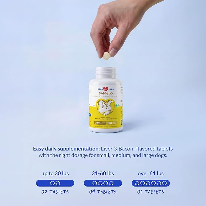 Same for Dogs - 120 Chewable Tablets - S-Adenosyl-L-Methionine, Liver Supplement - Brain Health, Promotes Cognitive Support, Liver Support (Same Tablet)