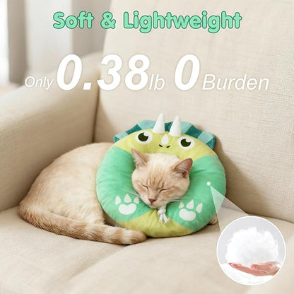 BEAUTYZOO Cat Cone, Adjustable Cat Cone Collar Soft, Cat Recovery E Collars After Surgery to Stop Licking, Protective Neck Cone Alternative Donut Collar Cute Pillow for Cats Kitten Small Dogs