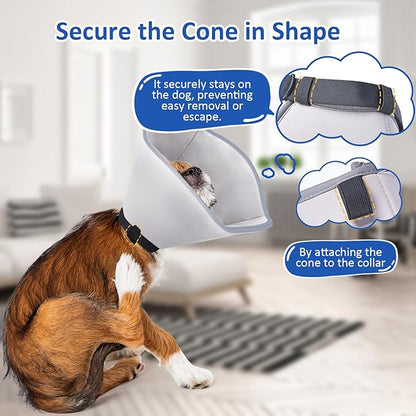 BARKLESS Dog Cone, Soft Cone for Dogs After Surgery to Stop Licking, Alternative to Recovery Collar, Adjustable Elizabethan Collar for Neutering and Wound Care