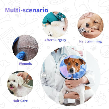 Dog Cone, Y-blue Dog Cone Collar Inflatable Puppy Neck Collar