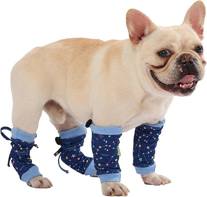 PetWarm Dog Recovery Sleeve 4pcs Set, Dog Leg Sleeve, Ideal for Comfort and Support During Pet Recovery, Suitable for Active or Support Recoverying Pet Use, Blue, L