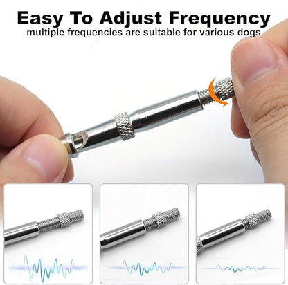 GILL&SONS Dog Training Whistle Set, Adjustable Ultrasonic, 2 Pack with Lanyards, Black and Silver