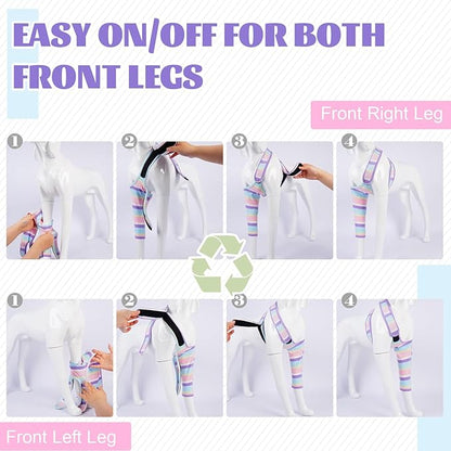 ROZKITCH Dog Recovery Sleeve Front Leg Right Left, Light Arm Protection Keep Bandages in Place for Wound, Stop Chewing Wound Cover ACL Recovery for Sprain CCL Arthritis Joint Care Stripe S