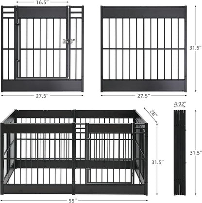 Dog Playpen, 31.5" Height Dog Pen Indoor, Heavy Duty, Safe and Sturdy, Furniture Style Puppy playpen