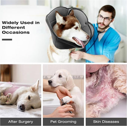 Soft Dog Cone for Medium Size Dogs,Breathble Adjustable Dogs Recovery Collar After Surgery,Protective Elizabethan Cones,E Collar Alternative to Stop Licking,Comfortable Dog Cones,Black,M