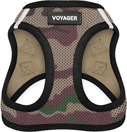 Best Pet Supplies - All Weather Mesh / Plush, Reflective, No Pull Harness for Small, Medium Dogs, Cats - Secure with Hook & Loop Fastener, Buckle, Double D-Rings - Army/Black Trim, XS