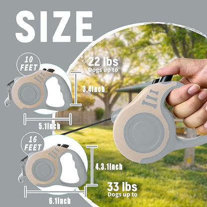 Retractable Dog Leash Automatic Telescopic Tractor Dog Tape, Pet Tape 10/16 FT Durable and Convenient, with Non-Slip Handle, Suitable for Small and Medium-Sized Dogs