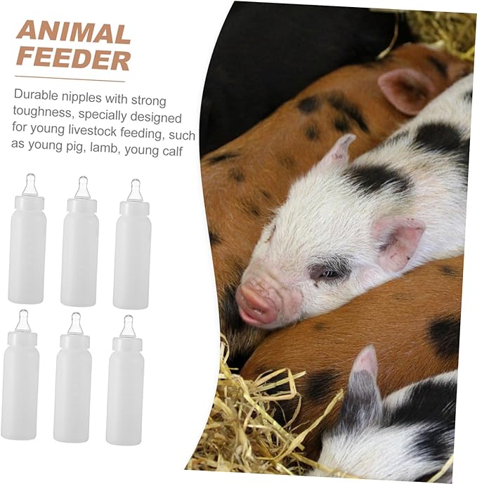 Levemolo Lamb Feeding Bottles Set of 6 250ml Milk Feeder for Puppies Pig Feeders Animal Feeding Bottles for Household Use