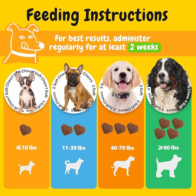 PENPEN Dog Allergy Relief Chews, Dog Itching Skin Relief, Omega 3 for Dogs Itch Supplement, Relieve Seasonal Allergy, Provide Immune Support (Peanut Butter Chews, 180ct)