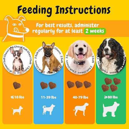 PENPEN Dog Allergy Relief Chews, Dog Itching Skin Relief, Omega 3 for Dogs Itch Supplement, Relieve Seasonal Allergy, Provide Immune Support (Peanut Butter Chews, 180ct)