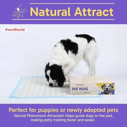 PetsWorld Health Monitoring Dog Pee Pads 37"x54" 50 Count – XXXL Color-Changing Pet Pee Pads for Dogs & Pets, Leak-Proof Super Absorbent Dog Training Pads with Odor Control