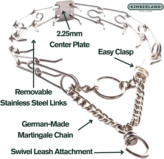 Clasp 1.5mm Stainless Steel Ultralite Dog Training Collar for Teacup Dogs | 7” Micro Prong Collar for Dogs Under 6lbs | No-Pull Collar | Dog/Puppy Training & Behavior Aid