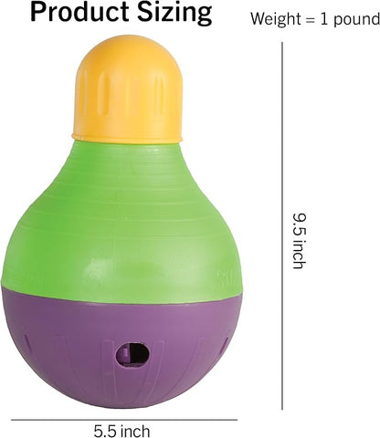 Starmark Bob-A-Lot Interactive Dog Pet Toy, Large, Yellow/Green/Purple