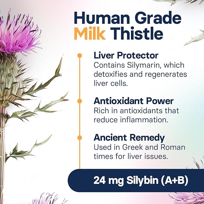 Liver Health Supplement for Medium Dogs - Milk Thistle for Dogs Liver Support with S-Adenosylmethionine (Same) & Silybin - 30 Tablets