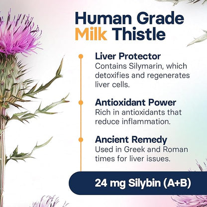 Liver Health Supplement for Medium Dogs - Milk Thistle for Dogs Liver Support with S-Adenosylmethionine (Same) & Silybin - 30 Tablets