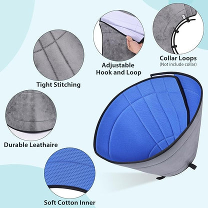 Dog Cone for Small, Medium, and Large Dogs and Cats, Soft Cone for Dogs After Surgery, Lightweight Leathaire Recovery Cone Collar to Stop Licking and Scratching (Black, 3(Neck:7.75-9.5"))