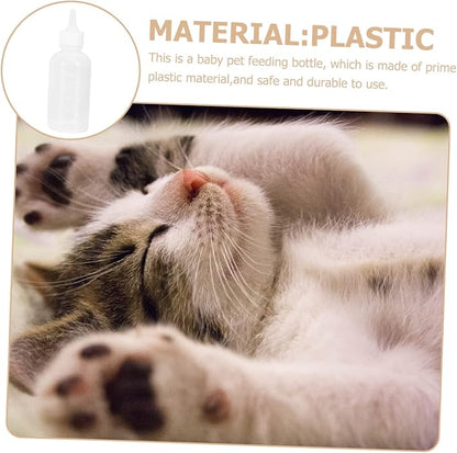 Levemolo 4pcs Dog Cat Feeding Bottles Small Milk Bottles for Newborn Pets Nipples
