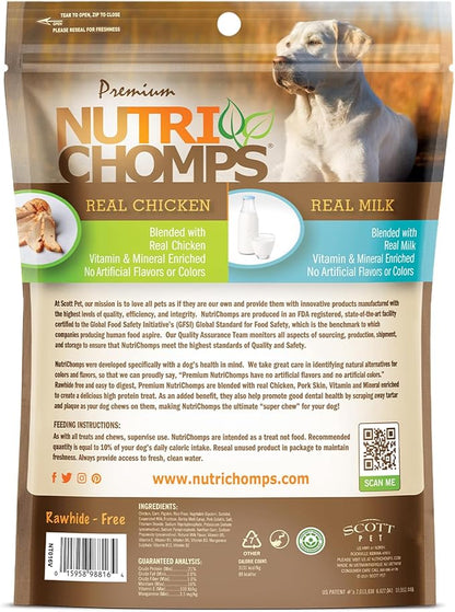 NutriChomps 9-inch Braid, Rawhide-Free Dog Treats, Easy to Digest, Healthy, 4 Count Milk