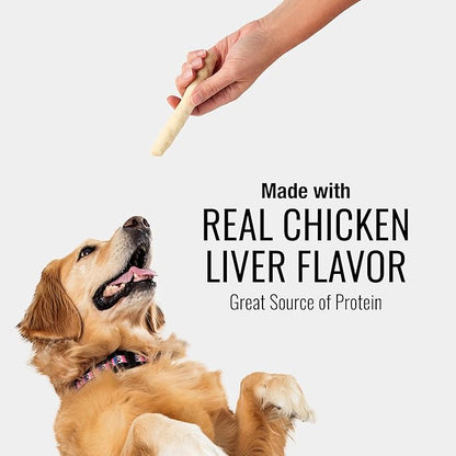 Good n Fit Small Rolls with Real Chicken Liver Flavor, 6 Count, Long-Lasting Highly Digestible Rawhide Chews for Dogs (Pack of 4)