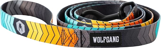 Wolfgang Heavy Duty Dog Leash, Pull-Tested to Over 800 lbs for Walking & Training, ChevTech Print, Large