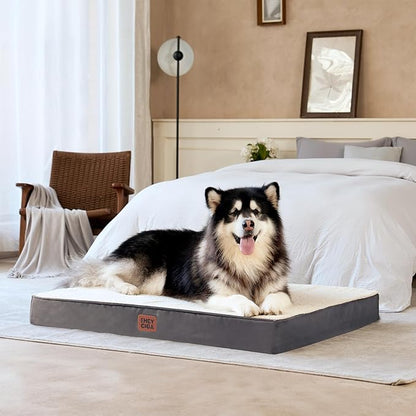 EHEYCIGA Orthopedic XXL Dog Beds for Jumbo Dogs with Removable Washable Cover, Beige, 50x36