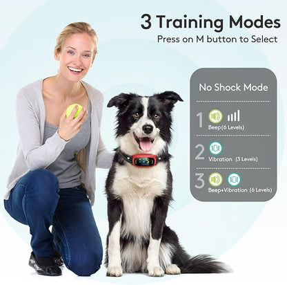 FAFAFROG Dog Bark Collar for Large Medium Small Dogs, Rechargeable Smart Bark Collar, Anti Barking Training Collar with 5 Adjustable Sensitivity Beep Vibration (Red)