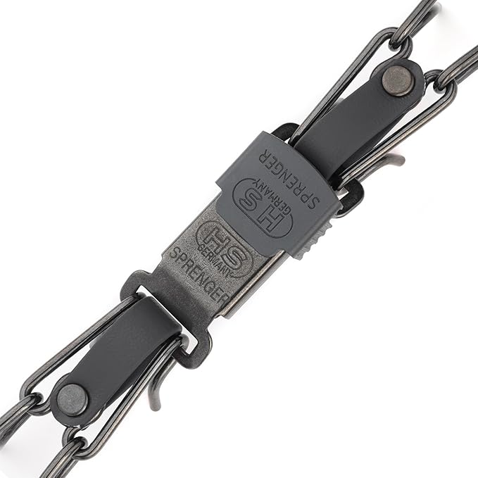 Herm Sprenger Black Stainless Steel Dog Collar with Quick Release ClicLock Buckle O-Ring Biothane Insert Training Collar Made in Germany (Black, 23in x 3.2mm(Neck Size up to19-20in))