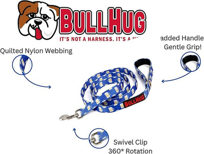 BULLHUG 6 FT Bulldog Leash with Padded Handle. Perfect for Bulldogs, French Bulldogs, Pugs & All Breeds. Leashes for Walking, Training Lead for Bulldogs (Burger)